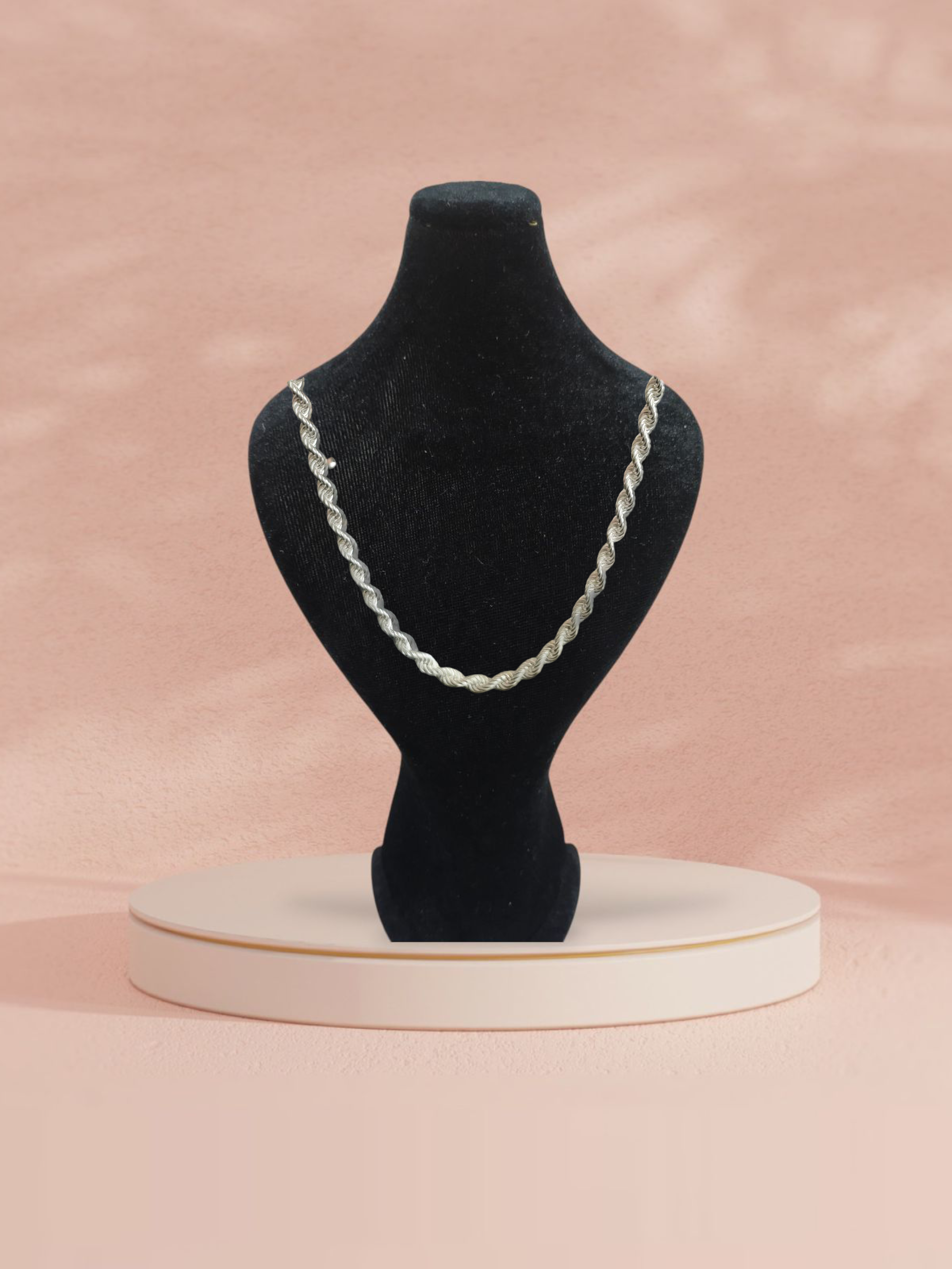 گردنبند و دستبند نقره مدل طنابی