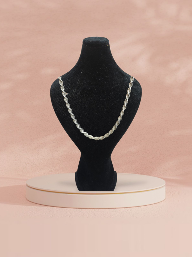 گردنبند و دستبند نقره مدل طنابی